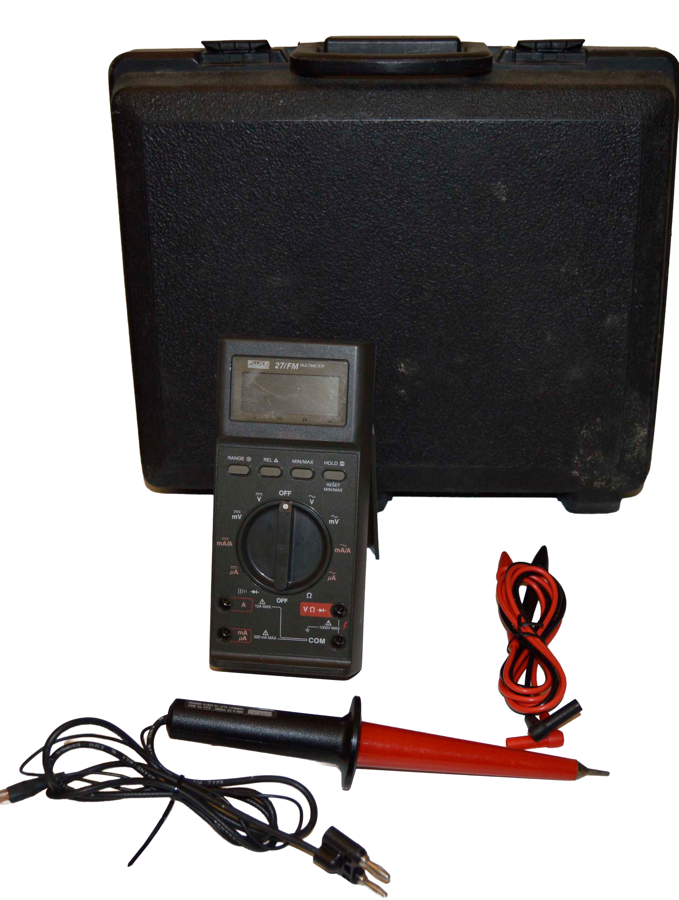 Fluke 27/FM Instrument  With 80K-6 HV Prober and Leads